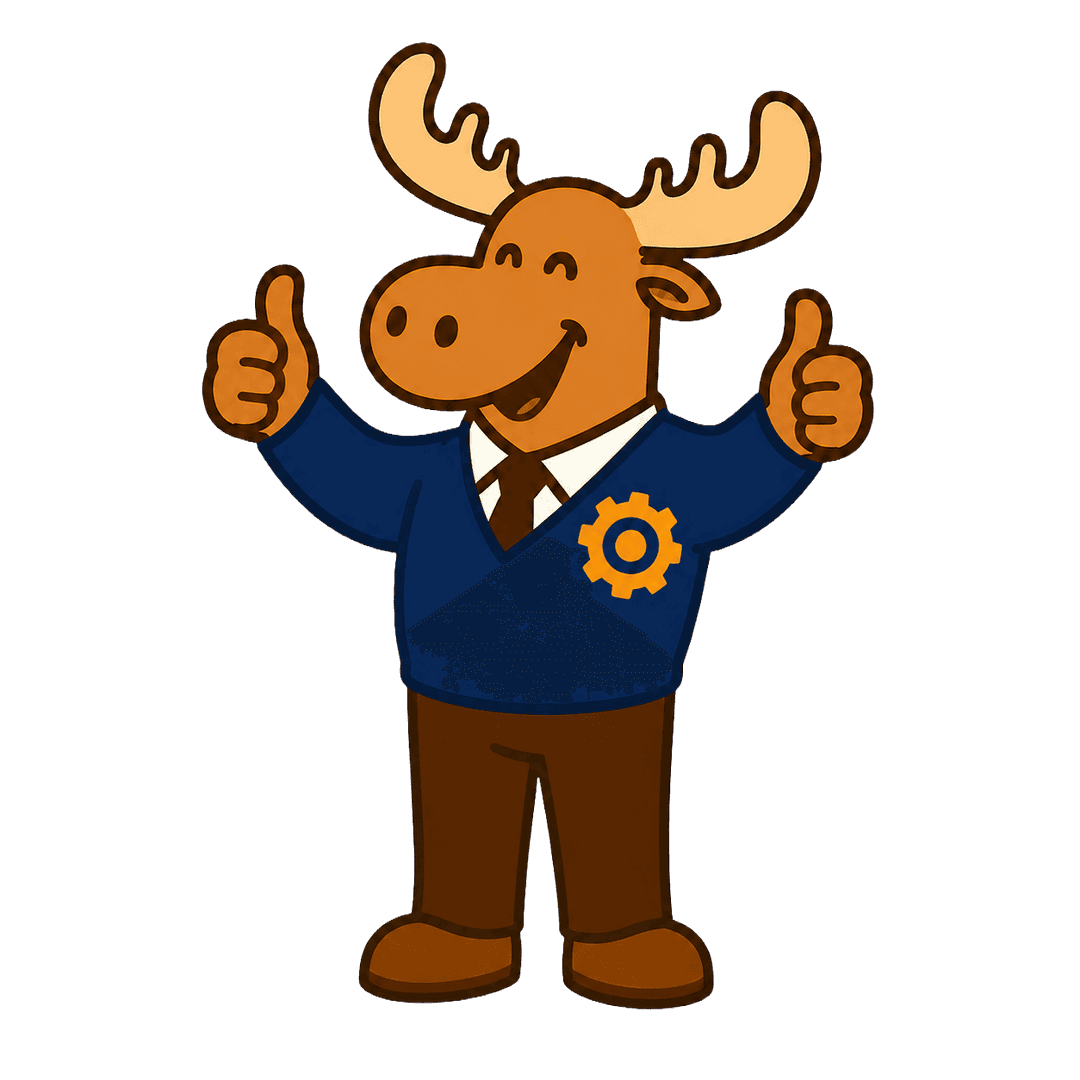 Happy Ibonomics moose mascot
