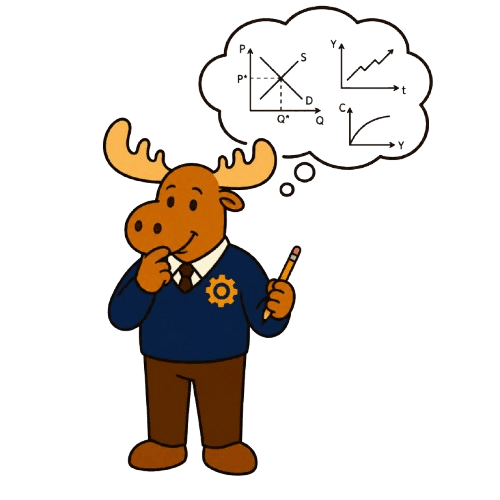 IBonomics moose studying economics diagrams